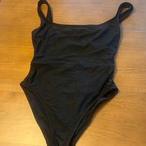 Madewell Black 90s Cheeky Backless One piece Swimsuit